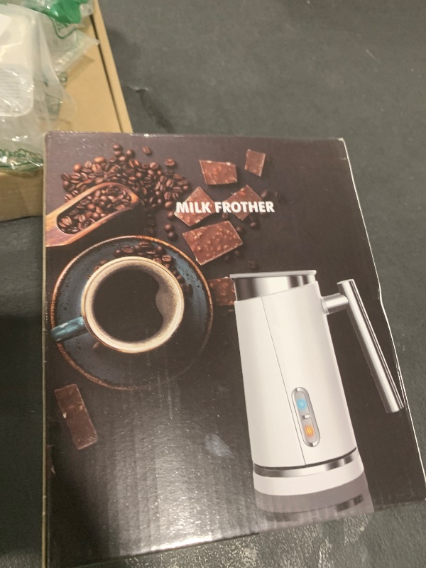 Photo 1 of Huogary Milk Frother, Milk Steamer for Milk Foam & Hot Milk(4.5oz/10.5oz), Electric Milk Frother and Warmer for Homemade Coffee, 120V (white)