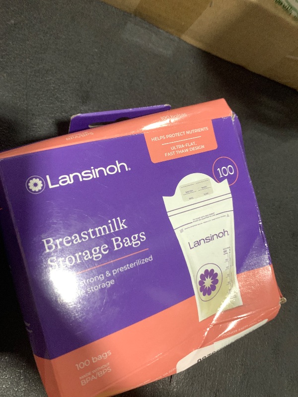Photo 1 of Lansinoh Breastmilk Storage Bags, 100 Count, Baby Essentials, Fast Freeze & Thaw Breast Milk Bags for Baby Bottle Feeding, Superior Strength & Stretch, 6 Ounce