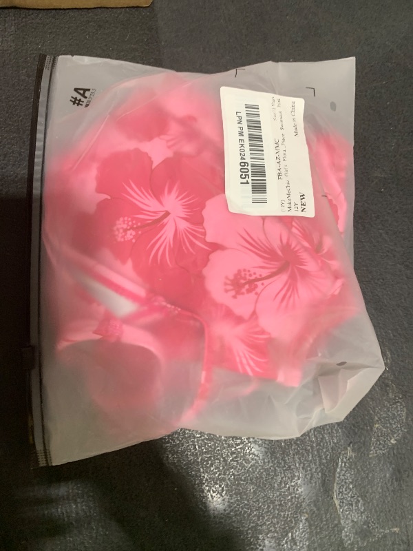 Photo 1 of MakeMeChic Girl's Floral Bikini Set V Neck Wrap Backless Summer Bathing Suit 2 Piece Swimsuit Pink 12Y