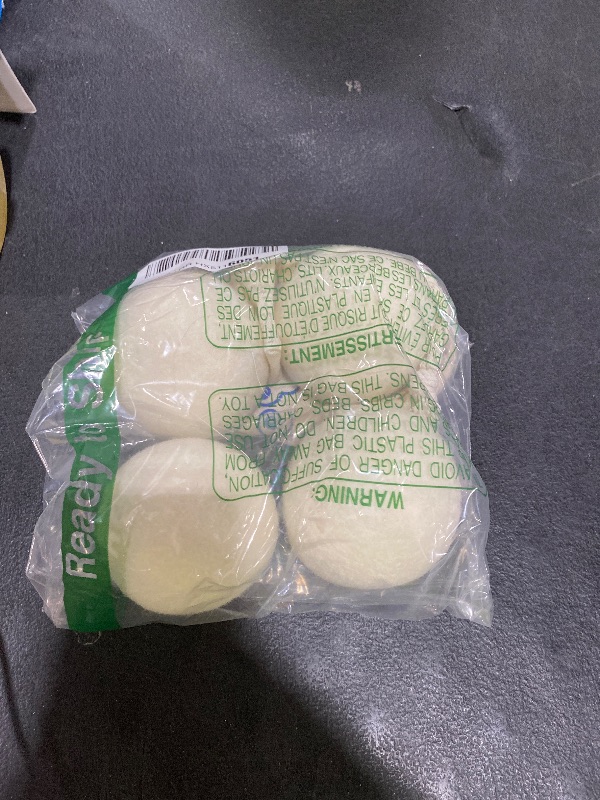 Photo 1 of Handy Laundry Wool Dryer Balls - Natural Fabric Softener, Reusable, Reduces Clothing Wrinkles and Saves Drying Time, Better Alternative to Plastic Balls and Liquid Softener (Pack of 4)