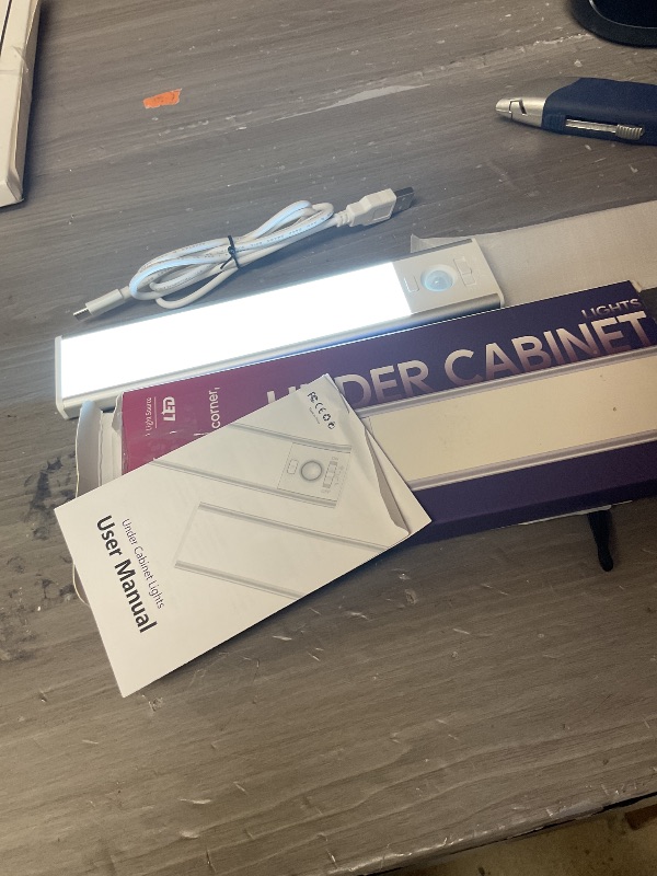 Photo 1 of Under Cabinet Lighting, LED Motion Sensor Light Indoor, 2200mAh USB Rechargeable Closet Lights Battery Operated, Stick On Magnetic Wireless Dimmable Under Counter Lights for Kitchen(2 Pack)