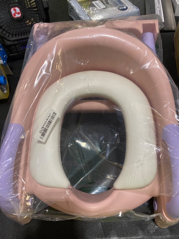 Photo 1 of Potty Training Toilet Seat For Boys Girls, Toddler Toilet Seat With Step Stool Ladder, Foldable Toddler Potty Seat For Toilet With Non-Slip Design, Adjustable Height (Purple & Pink)
