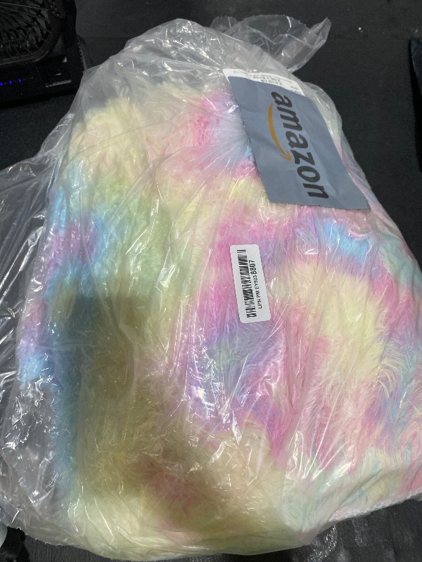 Photo 1 of Fluffy 4x6 Area Rugs for Girls Bedoom, Rainbow Soft Washable Shag Carpet for Kids Room, Nursery, Dorm Decor, Colorful Cute Plush Fuzzy Rugs for Baby Toddler