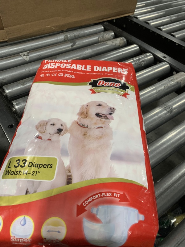 Photo 1 of Dono Disposable Dog Diapers Female, Super Absorbent Doggie Diaper, Rapid-Dry Gel Technology Puppy Diapers, Leak-Proof Fit for Doggy Cat in Heat, Excitable Urination, Incontinence, Large