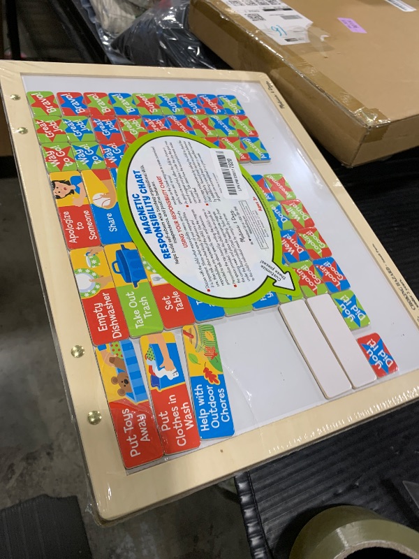 Photo 1 of Melissa & Doug Magnetic Wooden Responsibility Chart Toddler Routine, Kids Reward Board, Chores Chart, Responsibility Tool for Kids Ages 3+