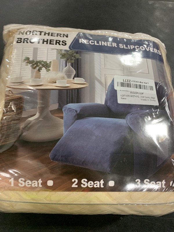 Photo 1 of NORTHERN BROTHERS Recliner Sofa Cover, Stretch Recliner Couch Cover 3 Seater with Storage Pockets Soft Reclining Couch Covers for Kids, Pet, Beige