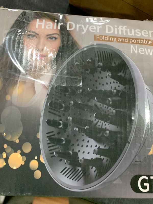 Photo 1 of Hair Diffuser, Diffuser Attachment for Hair Dryer, Hair Diffuser for Curly Hair, Universal Diffuser for 1.4-2.6" Hair Blow Dryer Long Thick Curly Wavy Hair, Hair Attchment for Women, Black