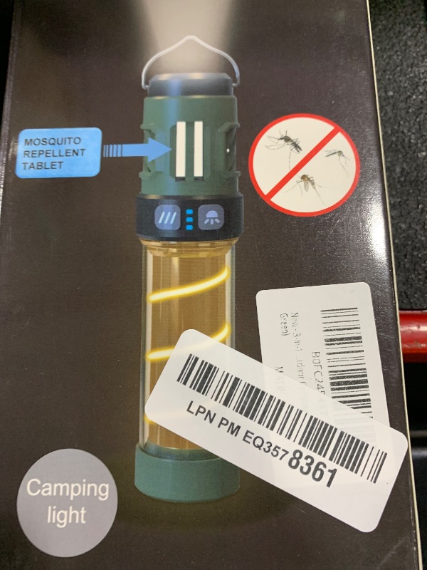 Photo 1 of 3-in-1 ???????? Repellent Camping Lantern & Flashlight with Dual-Zone Heating, 6 Refill Pads 48H, Magnetic Base, USB-C Fast Charge, IPX5 Waterproof for Outdoor Camping (Dark Green)