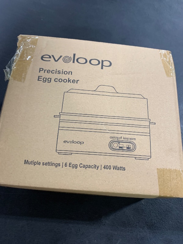 Photo 1 of Evoloop Rapid Egg Cooker Electric 6 Eggs Capacity, Soft, Medium, Hard Boiled, Poacher, Omelet Maker Egg Poacher With Auto Shut-Off, BPA Free