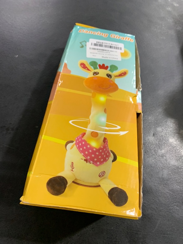 Photo 1 of MIAODAM Dancing Talking Giraffe Stuffed, Singing 10 Children's Song, Stuffed Baby Toy Repeats What You Say, Colorful Glowing Giraffe Plush Interactive Toys for Baby 1-3 Year