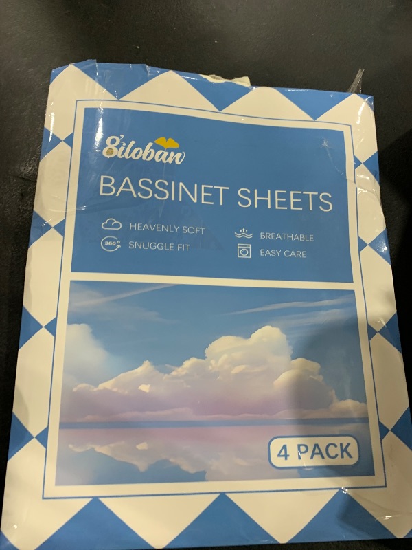 Photo 1 of Baby Bassinet Sheets 4 Pack Compatible with UPPAbaby and Chicco LullaGo Anywhere Portable Bassinet, Ultra Soft & Skin-Friendly, Grey and White
