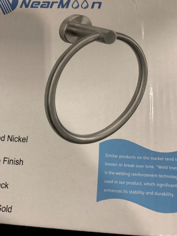 Photo 1 of NearMoon Bath Towel Ring, Bathroom Hardware Accessories-Thicken Stainless Steel Hand Towel Holder for Bathroom, Modern Round Towel Hanger Wall Mounted (Brushed Nickel, 2 Pack)