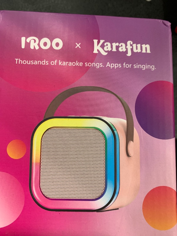 Photo 1 of IROO Mini Karaoke Machine for Kids, 2025 TOP Toys Birthday Gifts Ideas for Girls Ages 4, 5, 6, 7, 8, 9, 10, 12+ Years Old, Portable MP3 Player with 2 Wireless Mics for Party