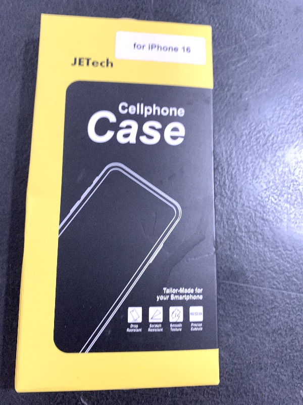 Photo 1 of JETech Slim Fit Case for iPhone 16 6.1-Inch, Camera Lens Full Protection, Soft TPU Thin Protective Phone Cover with Matte Finish, Shockproof (Black)