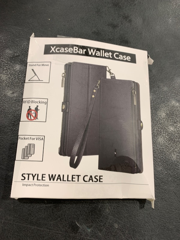 Photo 1 of XcaseBar for Samsung Galaxy S21 Wallet case with Zipper Credit Card Holder?RFID Blocking?, Flip Folio Book PU Leather Phone case Shockproof Cover Women Men for Samsung S21 case Wine Red