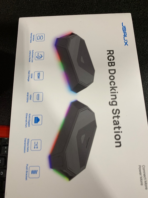 Photo 1 of JSAUX RGB Docking Station for Steam Deck (OLED)/ROG Ally/Legion Go, 12-in-1 Handheld Dock with 4K@120Hz HDMI & DisplayPort Gigabit Ethernet USB C 3.2 USB A 3.2/2.0, SD/TF Slots 3.5mm Jack-HB1201S