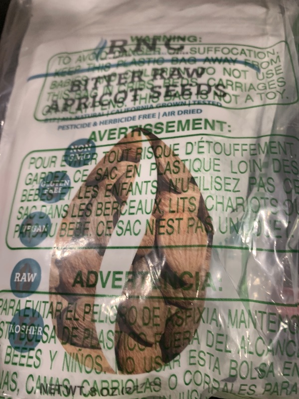 Photo 1 of Richardson Nutritional Center Fresh Raw Bitter Apricot Seeds - California Grown Kernels with Amygdalin, B Vitamins, Minerals, Protein - Lab Tested, Vegan, No Gluten or GMO - 8oz Bag
