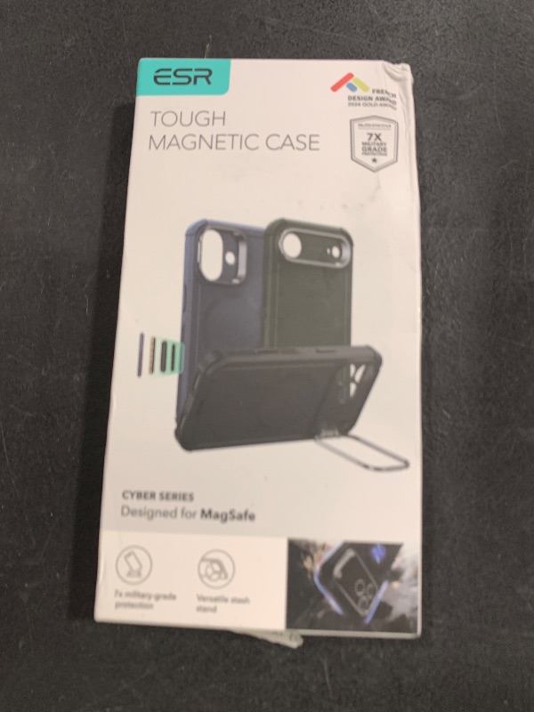 Photo 1 of ESR for iPhone 17 Pro Case with Stash Stand, 7X Military-Grade Drop Protection with Camera Control, Shock-Absorbing Phone Rugged Cover, Compatible with MagSafe Accessories, Cyber Series, Black