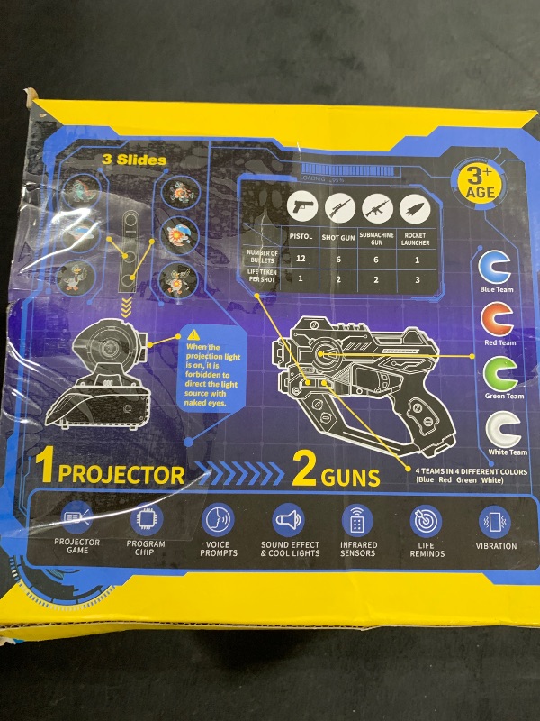 Photo 1 of Kidpal Laser Tag for Boys Age 8-12, Kids Lazer Tag Set with Projector Laser Tag Guns Set of 2 Player, Indoor Outdoor Family Group Lazer Tag Game Toys for Adults Kids Teens Boys 6 7 8 9 10 11 12+ Gifts