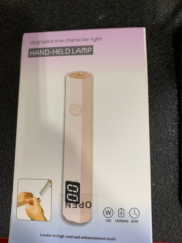 Photo 1 of mlogiroa UV Nail Light Handheld UV Light for Nails 3W Portable Led Lamp with 2 Timer Settings 20/60s for Gel Polish Home DIY Salon Women(Pink)