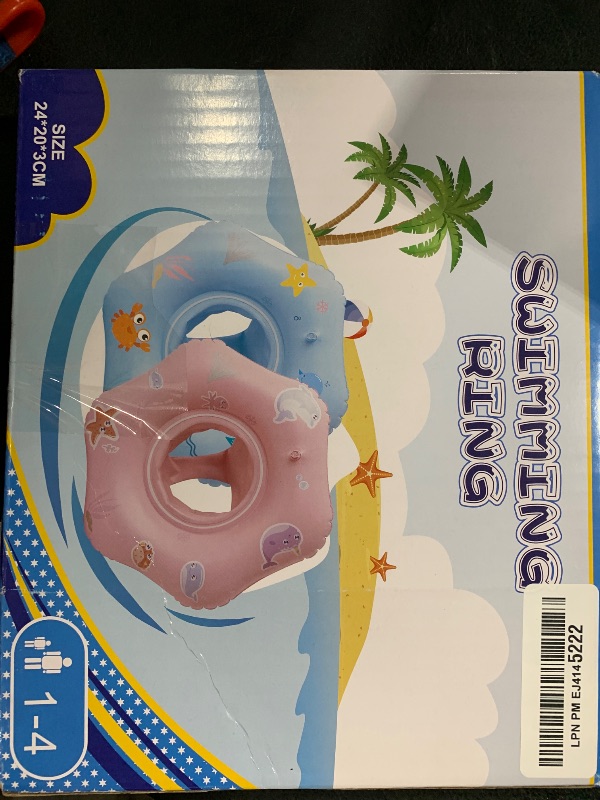 Photo 1 of Baby Pool Floats Swimming Ring: Baby Floaties for Infants 6-48 Months Toddler Qoosea Baby Swimming Floats with Patch Kit(Blue)