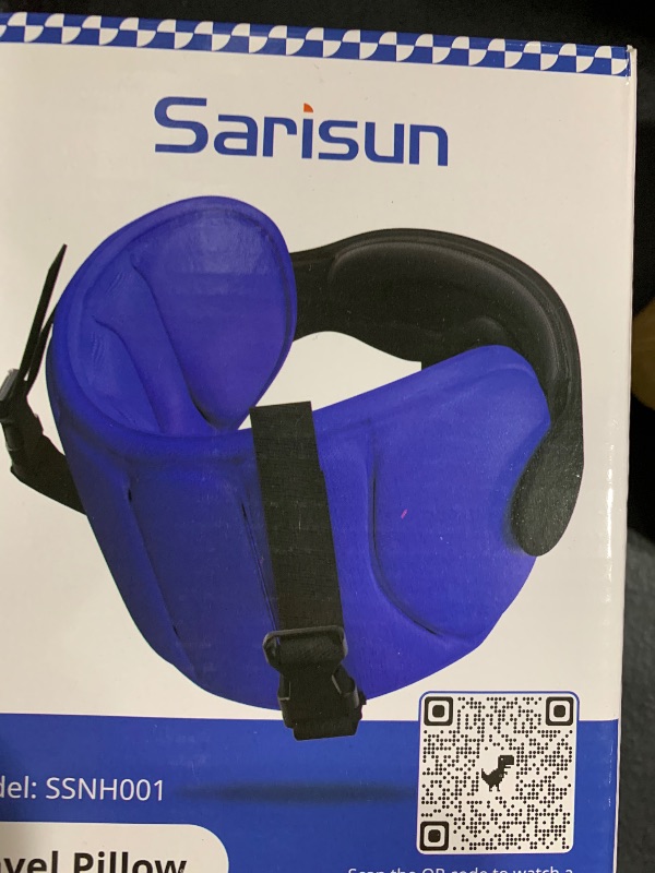 Photo 1 of SARISUN Travel Pillows for Airplanes, Airplane Pillow for Long Flight, Airplane Head Strap with Eye Mask for Sleep, Travel Neck Pillow for Car Road Trip, 360° Support Headrest, Stop Bobblehead, Black