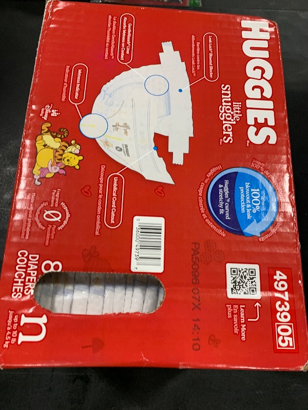 Photo 1 of Huggies Size Newborn Diapers, Little Snugglers Baby Diapers, Size Newborn (up to 10 lbs), 84 Count, Packaging May Vary