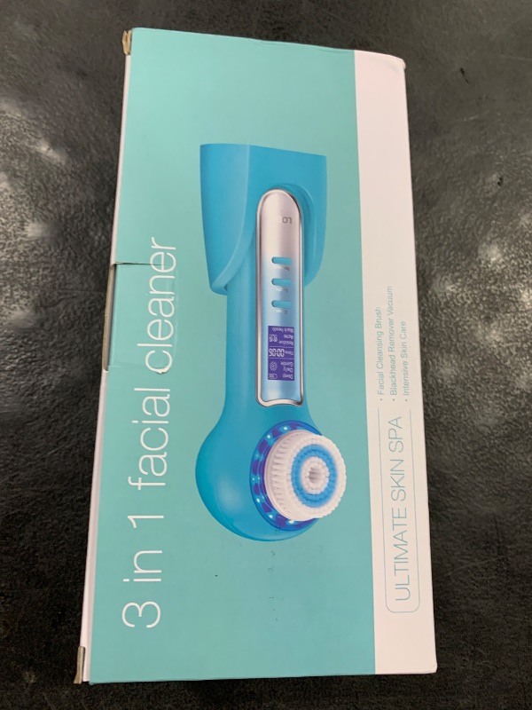 Photo 1 of UMICKOO Face Scrubber Exfoliator with LCD Screen,Rechargeable Facial Cleansing Brush IPX7 Waterproof 3 in 1 Blackhead Remover Vacuum for Exfoliating,Massaging and Deep Pore Cleansing