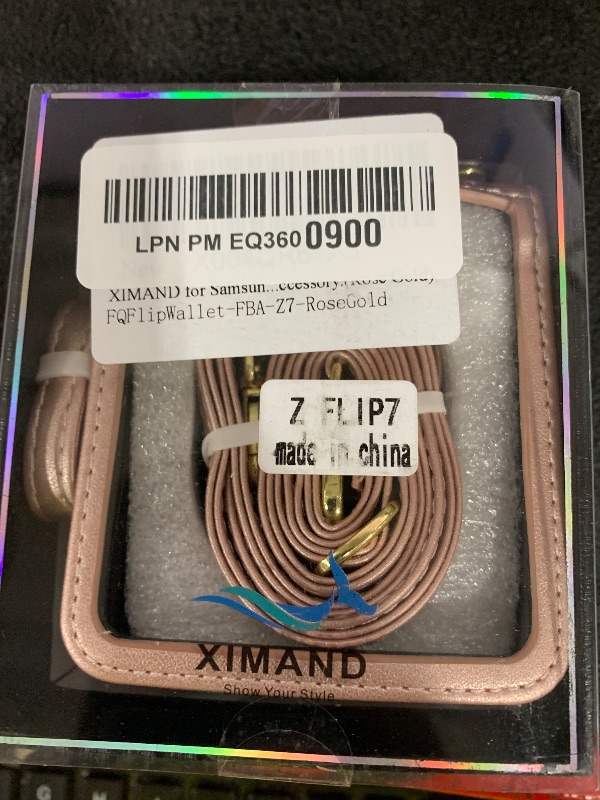 Photo 1 of XIMAND for Samsung Galaxy Z Flip 7 Accordion Crossbody Wallet Case, 4 Card Slots, RFID Blocking, and Adjustable Strap - Stylish and Versatile Accessory.(Rose Gold)