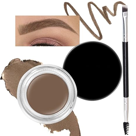 Photo 1 of evpct Dark Brown Eyebrow Powder Pomade Gel Shaper Makeup Kit with Dual-ended Brush, Eyebrow Stencil Kit for Women Shaping, Eye Brow Pomade Stencil Shaper Tinting kits for Women Long Lasting Waterproof