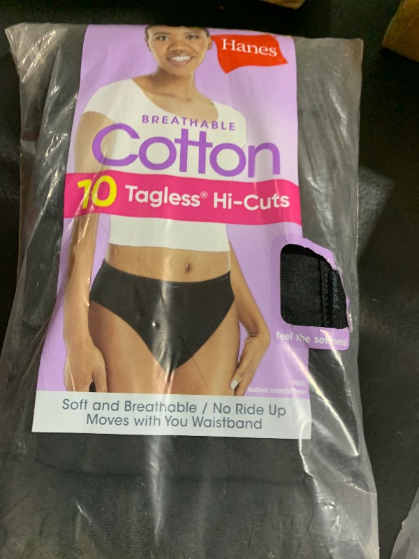 Photo 1 of Hanes womens Cotton Brief Underwear, Black - 10 Pack, 9 US