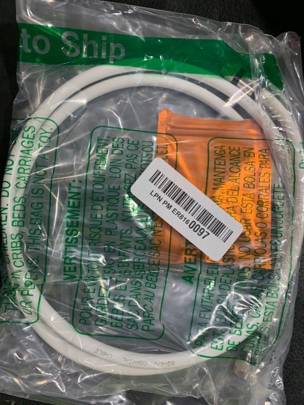 Photo 1 of GTOTd Coaxial Cable (4 Feet) with RG6 Coax Cable Connector (F-Type Cable Extension Adapter) White Coax Satellite TV 75 Ohm