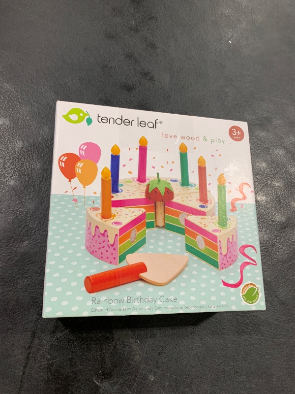 Photo 1 of MISSING A CANDLE ---------------------------------------Tender Leaf Toys - Rainbow Birthday Cake - Pretend Play Food Toy with Candles and Server, Birthday Party decoration or gift for kids - Develops Social Skills and Imaginative Play for Children - Age 3