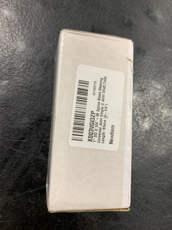 Photo 1 of 1" DD X 3/4"-36 Spline Black Steering Universal Joint Single U Joint Shaft,Total Length: 83mm (3-1/4")