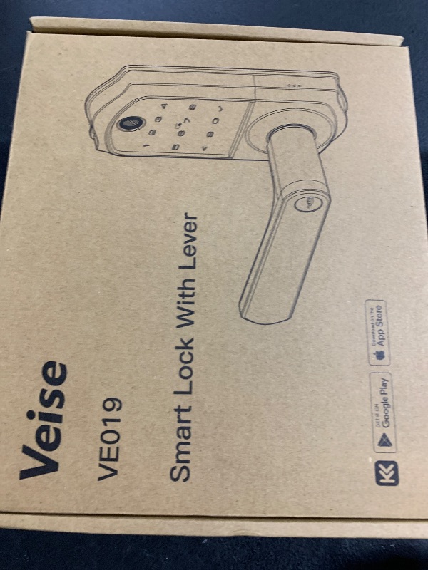 Photo 1 of Veise VE019 Fingerprint Smart Lever Lock - APP Control, Keypad Door Lock with Handle, Keyless Entry for Front Door and Bedroom, Electronic Digital Knob, Remote Grant, IP55 Weatherproof, Satin Nickel