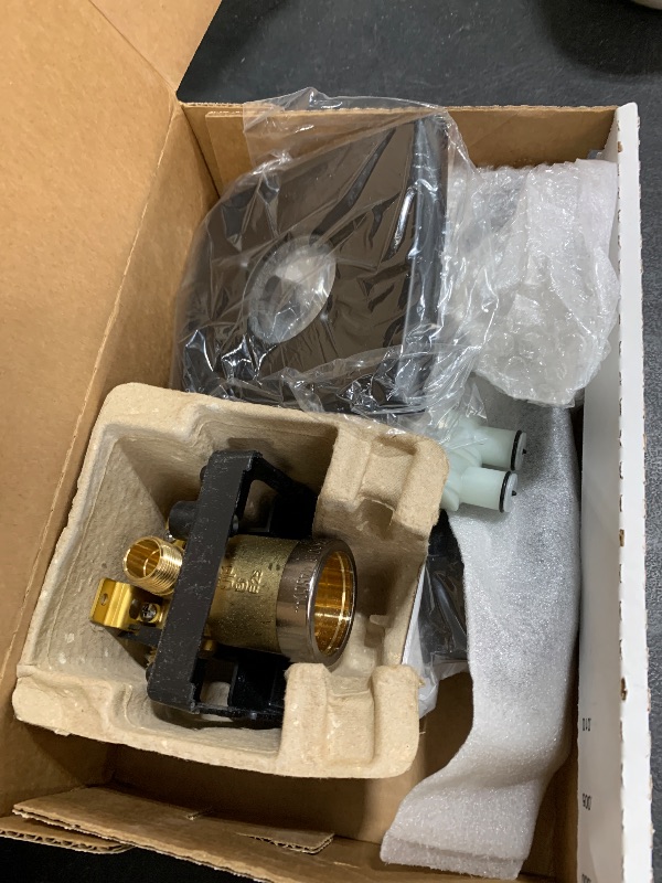 Photo 1 of Delta Geist 14 Series Shower Faucet Set, Matte Black Shower Head and Handle Set, Valve Trim Kit, Matte Black 142864-BL (Valve Included)