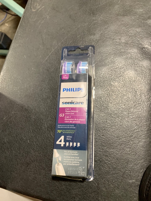 Photo 1 of Philips Sonicare G3 Two-in-One - Genuine Replacement Electric Toothbrush Heads, White, 4 Pack One Year Supply, HX9054/65
