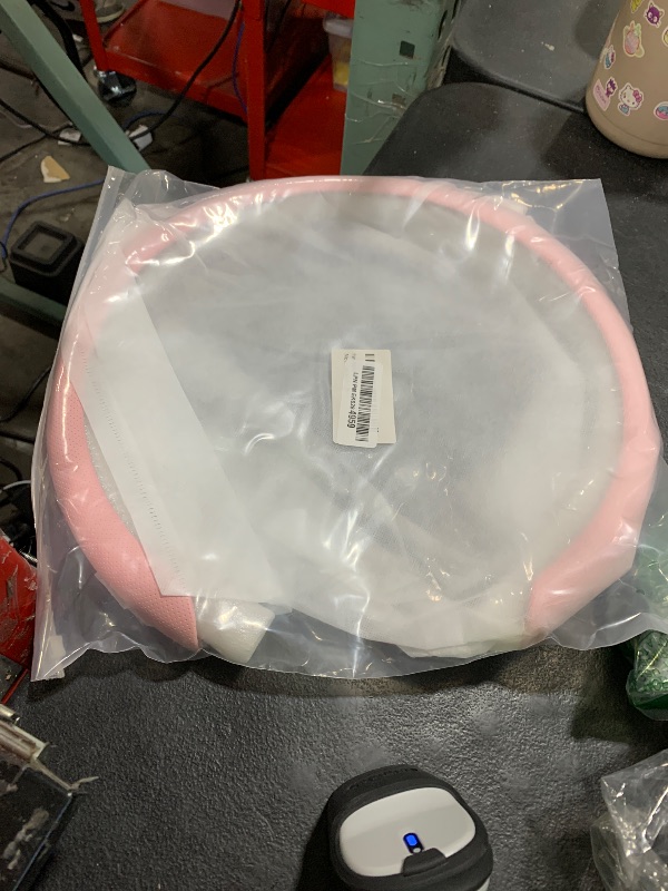 Photo 1 of frani Nappa Leather Steering Wheel Cover, Universal 15 Inch Premium Non-Slip Steering Wheel Cover Pink