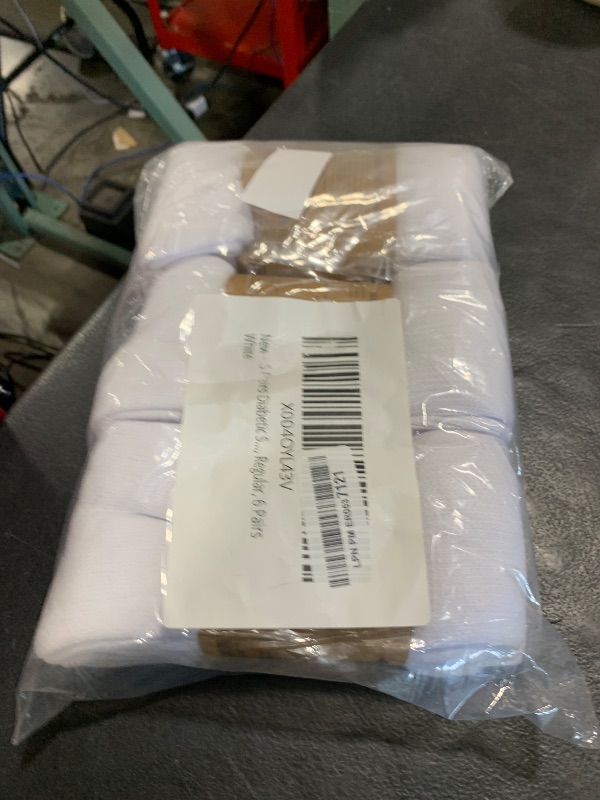 Photo 1 of 6 Pairs Diabetic Socks Over The Calf - Knee High Premium Cotton Socks Men's Size 10-13 Big & Tall Size 13-16 (US, Numeric, 10, 13, Regular, Regular, 6 Pairs White)