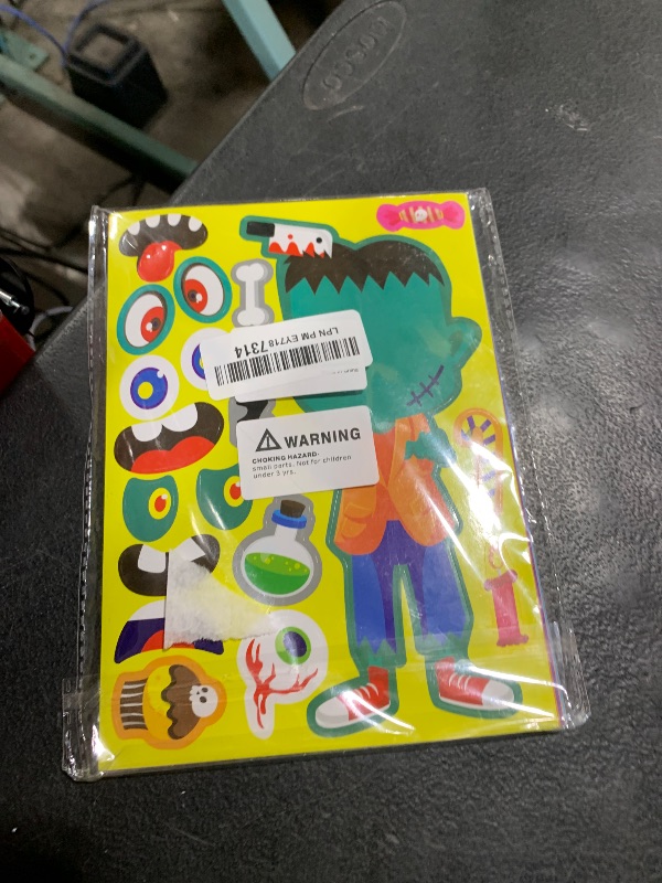 Photo 1 of 48 PCS Halloween Make-a-face Stickers Halloween Characters Stickers for Kids Make Your Own Mix and Match Sticker DIY Crafts Decorating Toy Sticker Trick or Treat Party Game Activities