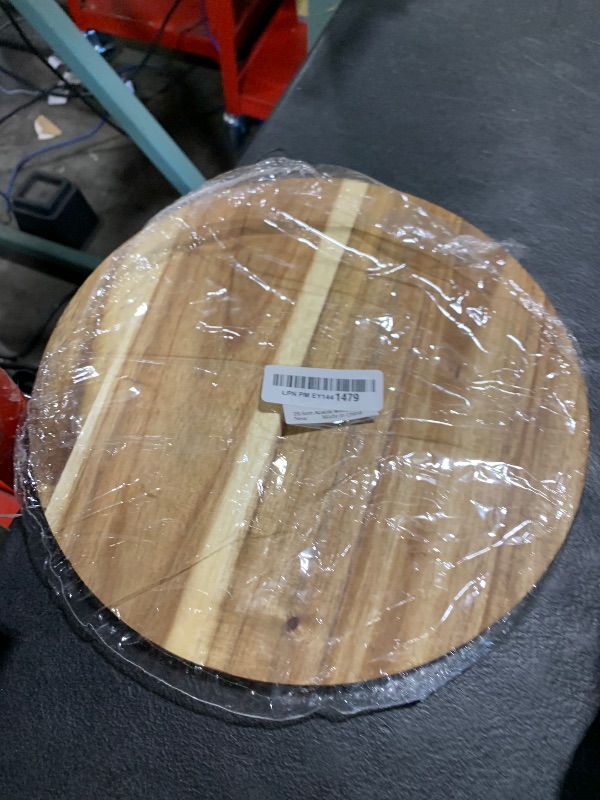 Photo 1 of 11.5 Inches Candle Holder Tray Home Decor, Round Wood Tray for Coffee Table, Small Wooden Serving Decorative Trays for Home