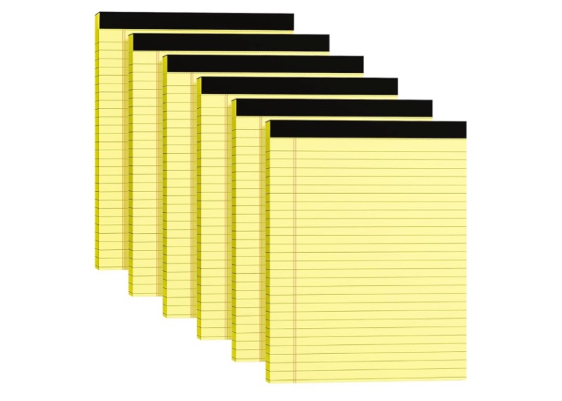 Photo 1 of Legal Pads 8.5 x 11, 6 Pack Yellow Note Pads 8.5 x 11 Writing Pads, Wide Ruled Legal Notepads, Lined Pads of Paper Yellow Paper Pads, 30 Sheets Per Notepad for School, Home, Office, Business