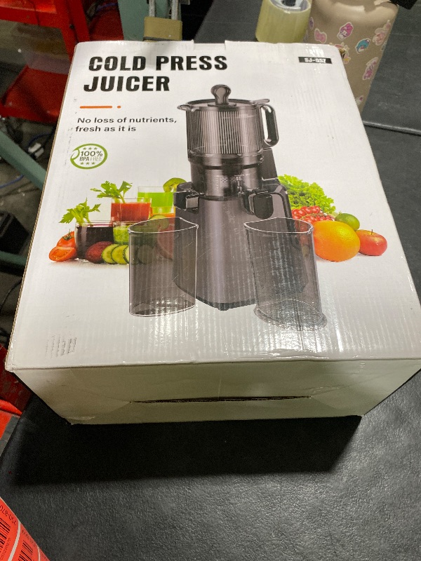 Photo 1 of Juicer Machines with 5.4" Large Feed Chute, 400W Cold Press Juicer for Whole Vegetables and Fruits, Slow Masticating juicer Easy to Clean Juice Extractor Machine High Juice Yield(Titanium Gray)