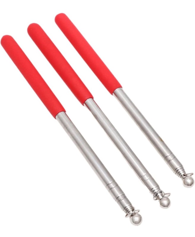 Photo 1 of SUPVOX 3pcs Telescopic Stainless Steel Flagpole Portable Guide Flag Posts with Anti-Slip Grip for Tour Guides Teachers Parades Outdoor Events