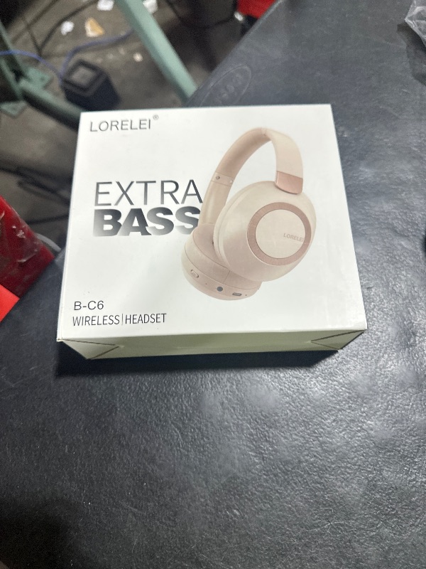 Photo 1 of LORELEI B-C6 Wireless Over Ear Headphones, 50H Playtime Foldable Lightweight Bluetooth Headsets, Deep Bass, Built-in Microphone, Memory Foam Earmuff, for Travel, Home Office(Space Black)
