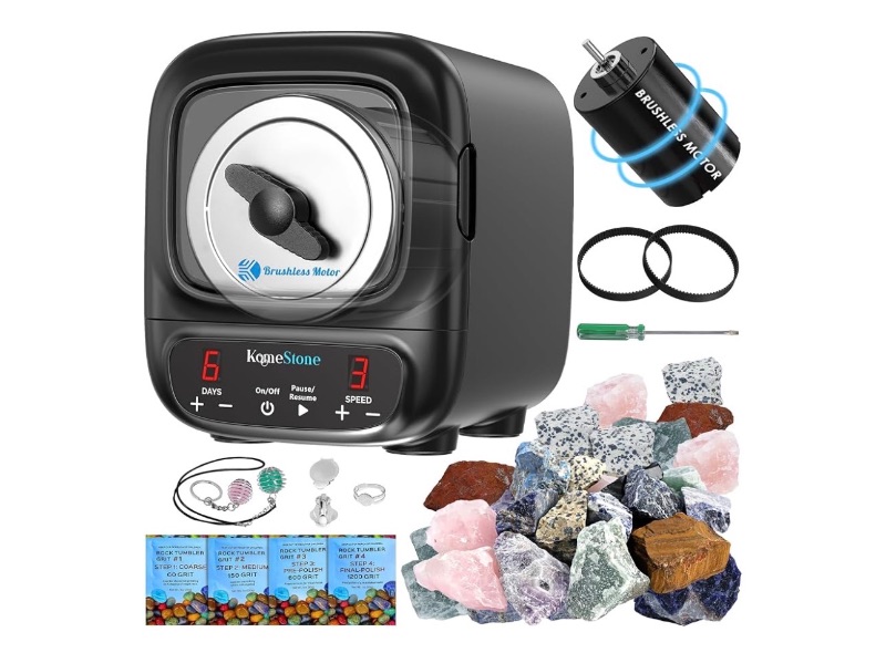 Photo 1 of K2 Elite Professional Rock Tumbler Kit, Ultra Quiet & Cutting Edge Brushless Motor Rock Polisher for Adults & Rock Collector, Noise-Reduction, Extra Large 3 Lbs Barrel, STEM Gift for All Age