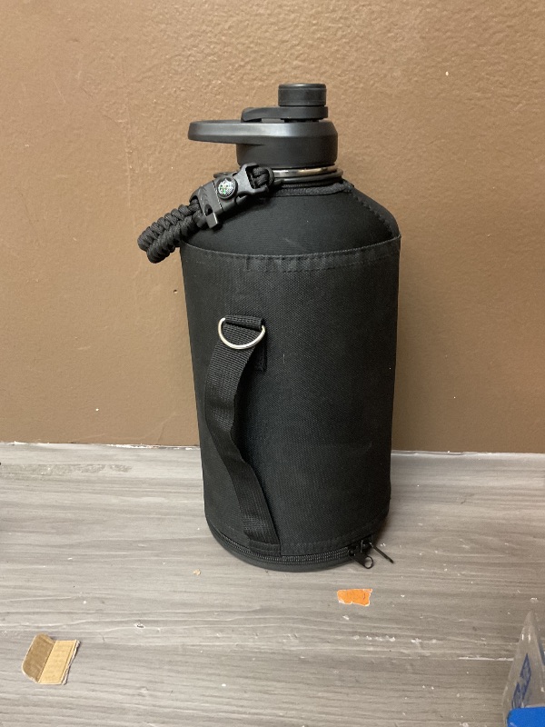 Photo 1 of RAYMYLO One Gallon Water Bottle Insulated, Triple Walled Vacuum Stainless Steel (Cold for 48 Hrs), Leak Proof & Non-BPA, Large Water Flask Jug with Paracord Handle & Straw Spout Lids