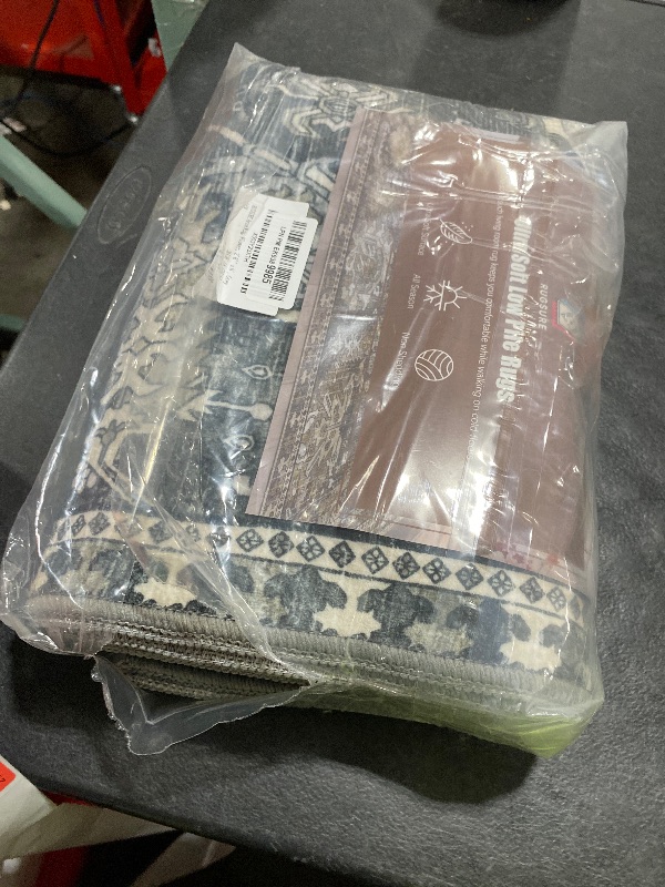 Photo 1 of RUGSURE Washable Area Rugs - Perfect for Living Room, Bedroom, Kids Room, Nursery - Stain & Water Resistant Non-Slip, Pet & Child Friendly, Vintage Tribal Area Rugs (Grey, 2'6'' x 8')