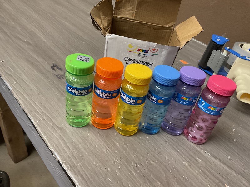 Photo 1 of JOYIN Bubble Bottles 6/12/24/36PCS (4oz Solution), Bubbles for Toddlers 1-3, Blow Bubbles Solution Wand Bulk for Party Favors for Kids, Toddler Summer Outdoor Toys Gift for Kids (6)