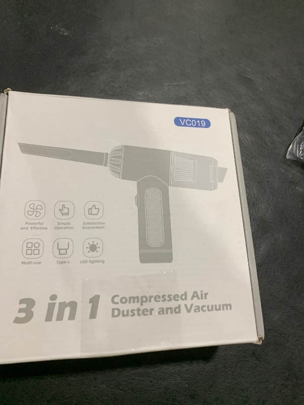 Photo 1 of Fanisic Air Duster & Vacuum Cleaner, Rechargeable 3 in 1 Cordless Mini Dust Blower/Pump, 3 Gear 100000 RPM Portable Air Blower Car Vacuum Cleaner with LED Light & Multi-nozzles for Keyboard, Car, Home